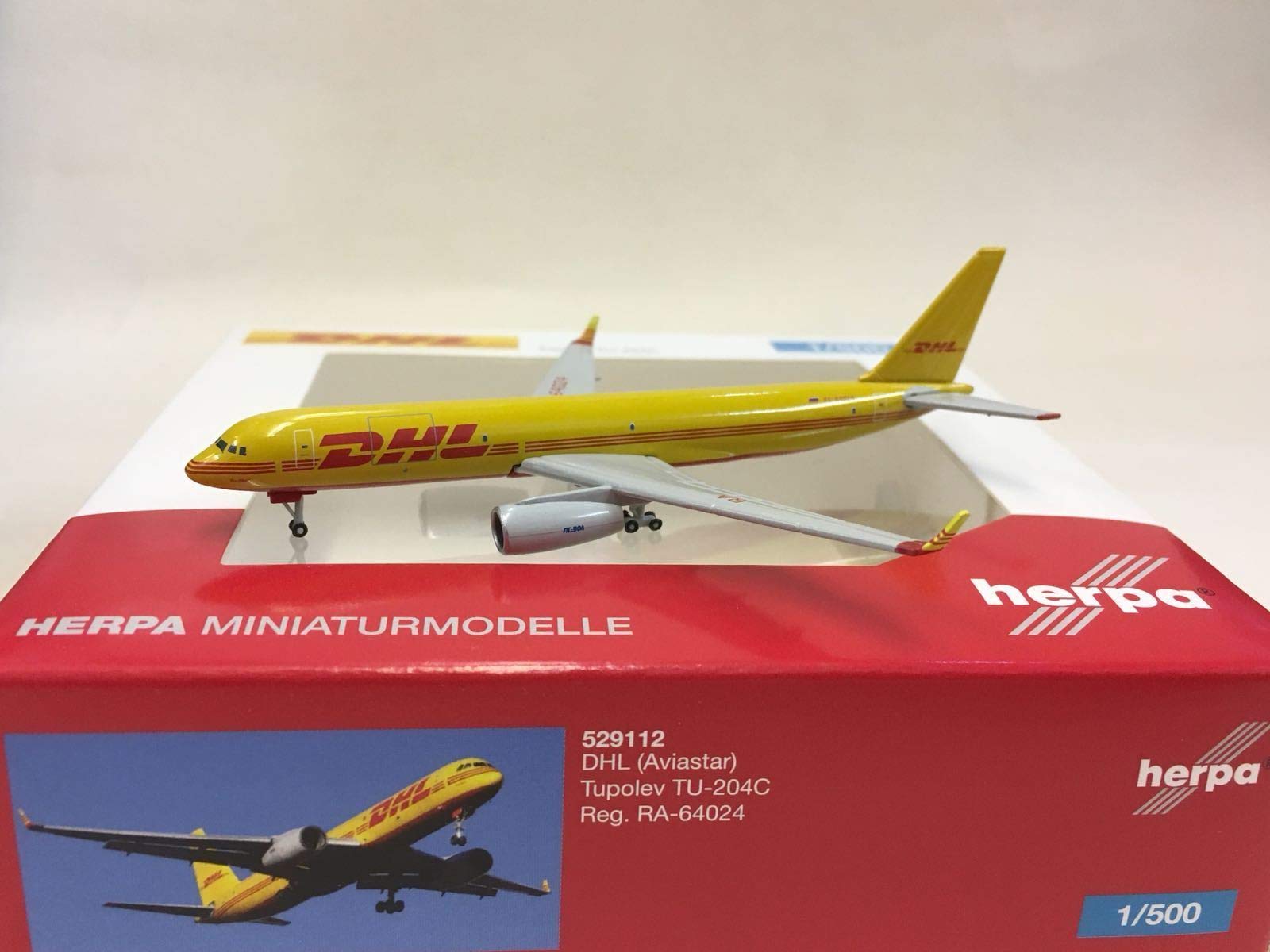 Amazon | Herpa 1/500 完成品 ロシア DHL Aviastar Tupolev TU-204C